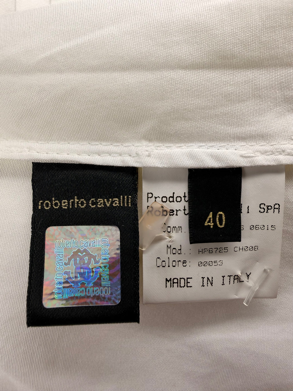 Roberto Cavalli White Pleated Detail Shirt