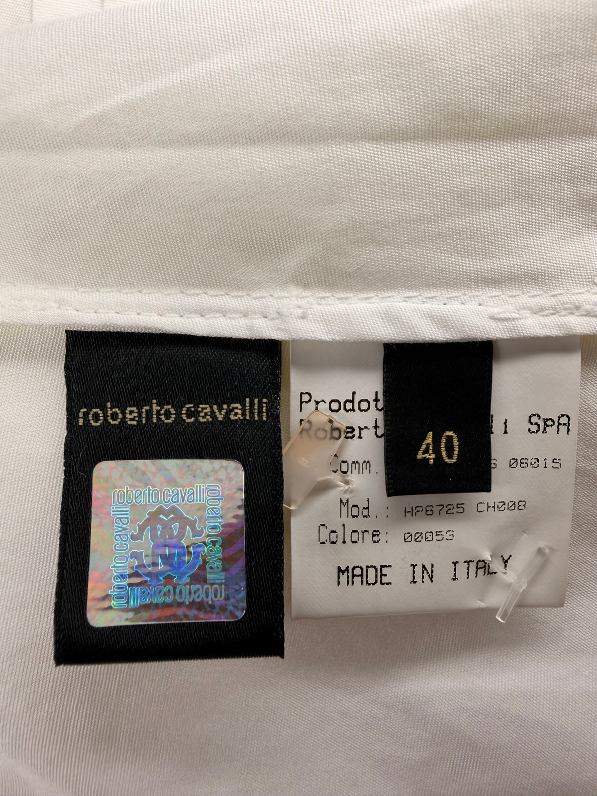 Roberto Cavalli White Pleated Detail Shirt