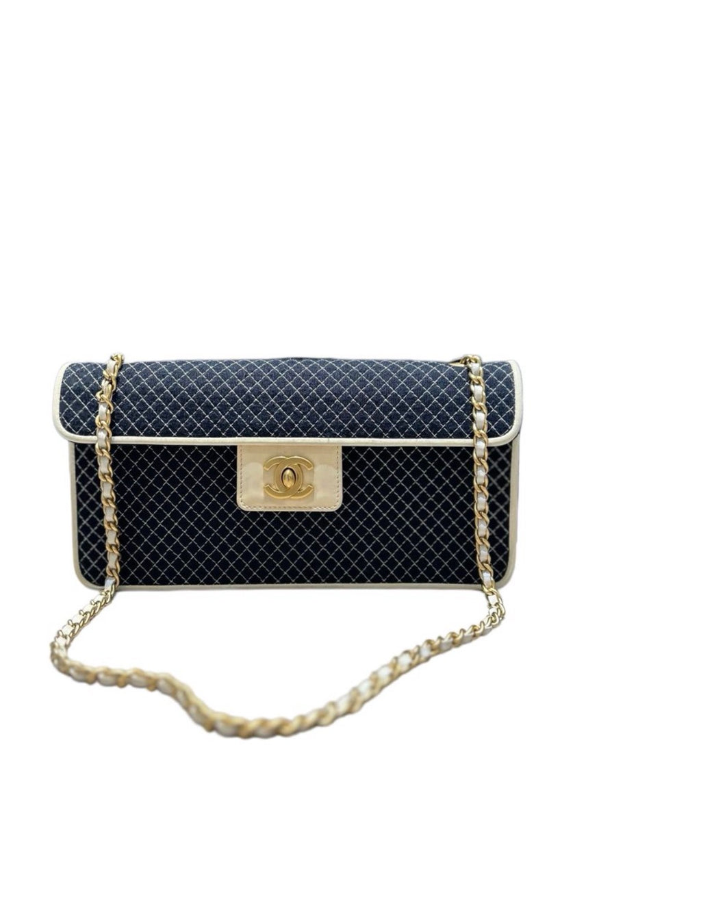 Chanel Vintage Quilted Fabric Colour-Block Classic Flap (2003)