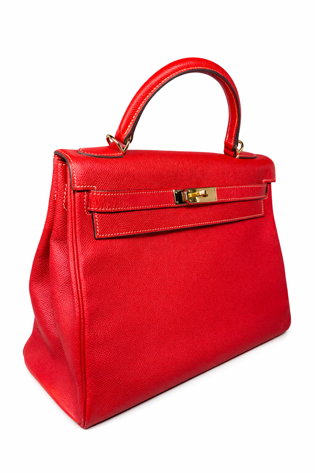 Hermès Kelly 32 Retourné Rouge Casaque Epsom