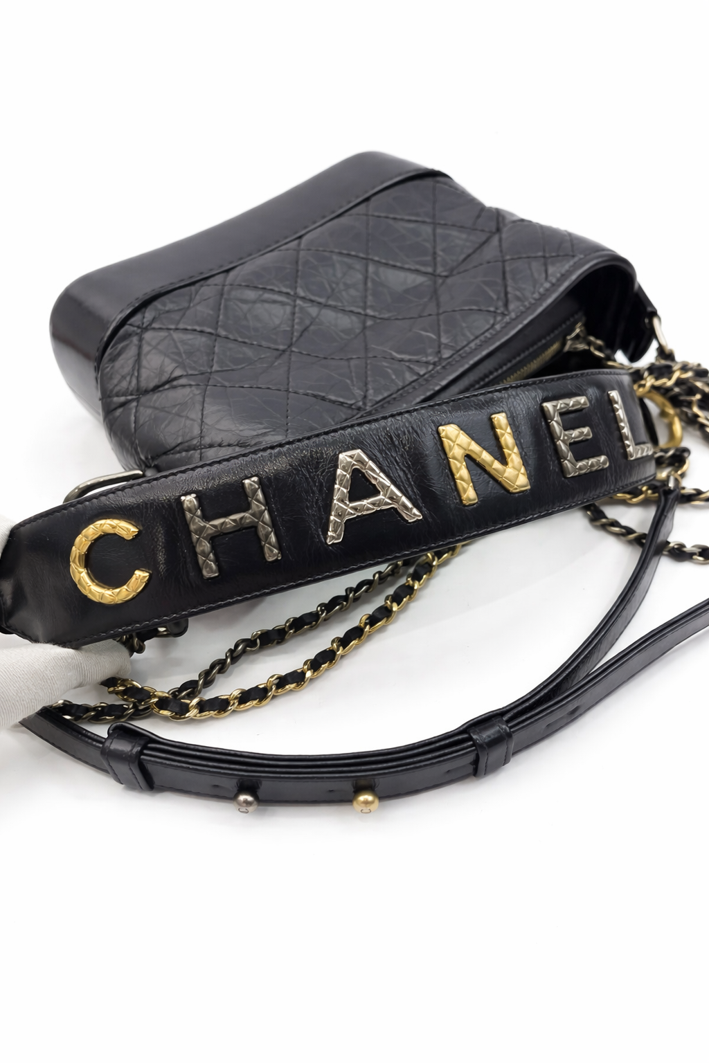 CHANEL Gabrielle Hobo With Logo Handle