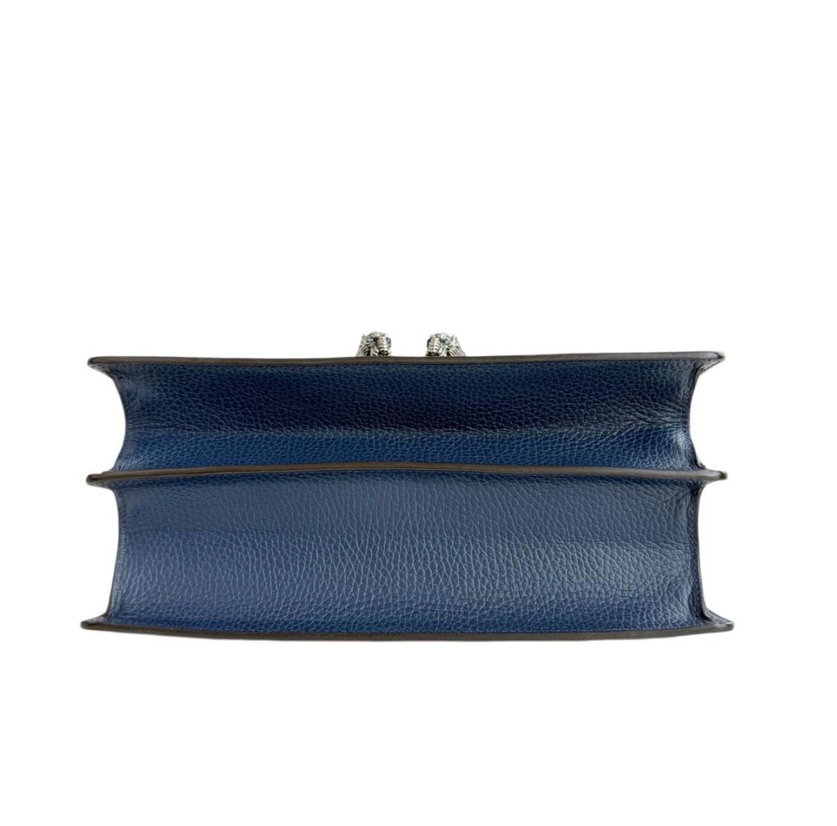 Gucci Navy Blue Leather Medium Dionysus Bamboo Top Handle Bag