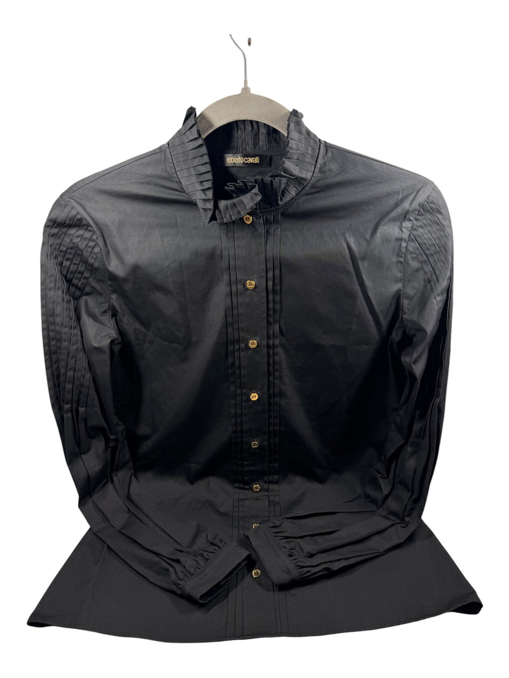 Roberto Cavalli Black Cotton Shirt