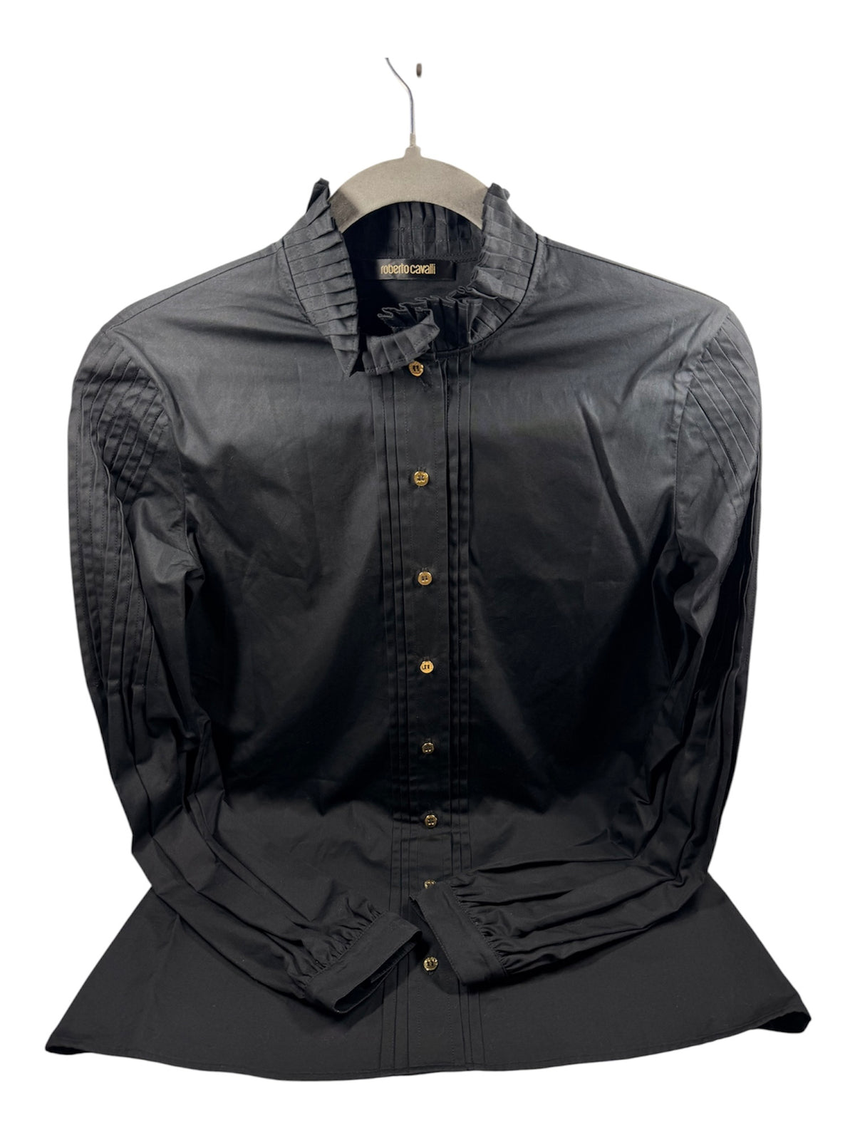Roberto Cavalli Black Cotton Shirt