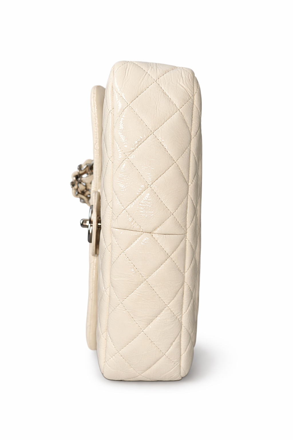 Chanel Jumbo Classic Flap Bag – Light Grey Patent Leather