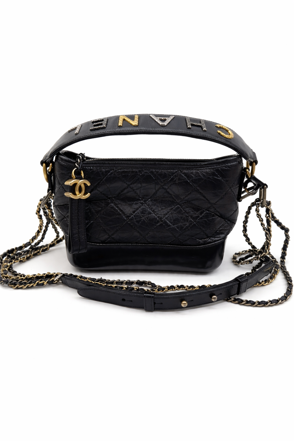 CHANEL Gabrielle Hobo With Logo Handle
