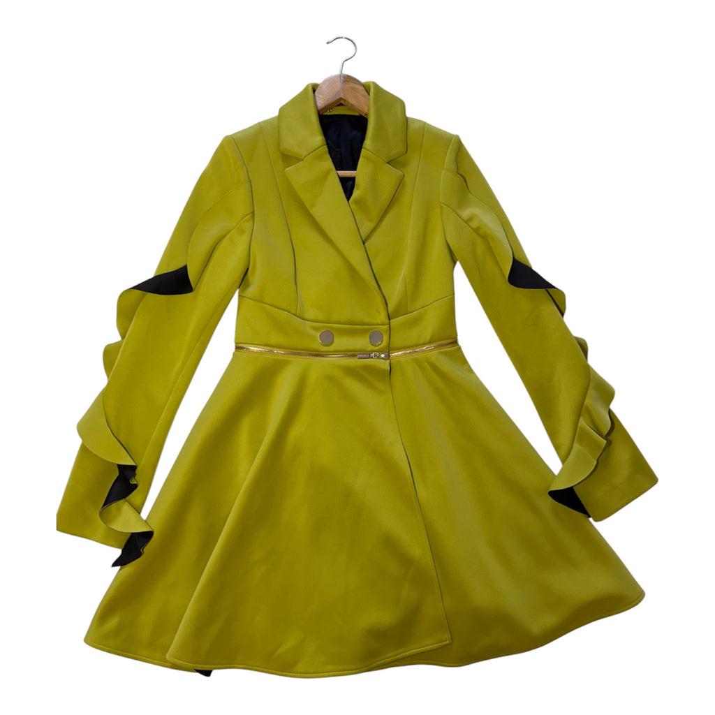 Mangano Convertible Chartreuse Green Dress & Cropped Blazer