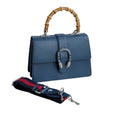 Gucci Navy Blue Leather Medium Dionysus Bamboo Top Handle Bag