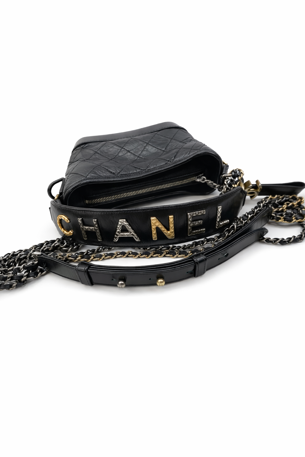 CHANEL Gabrielle Hobo With Logo Handle