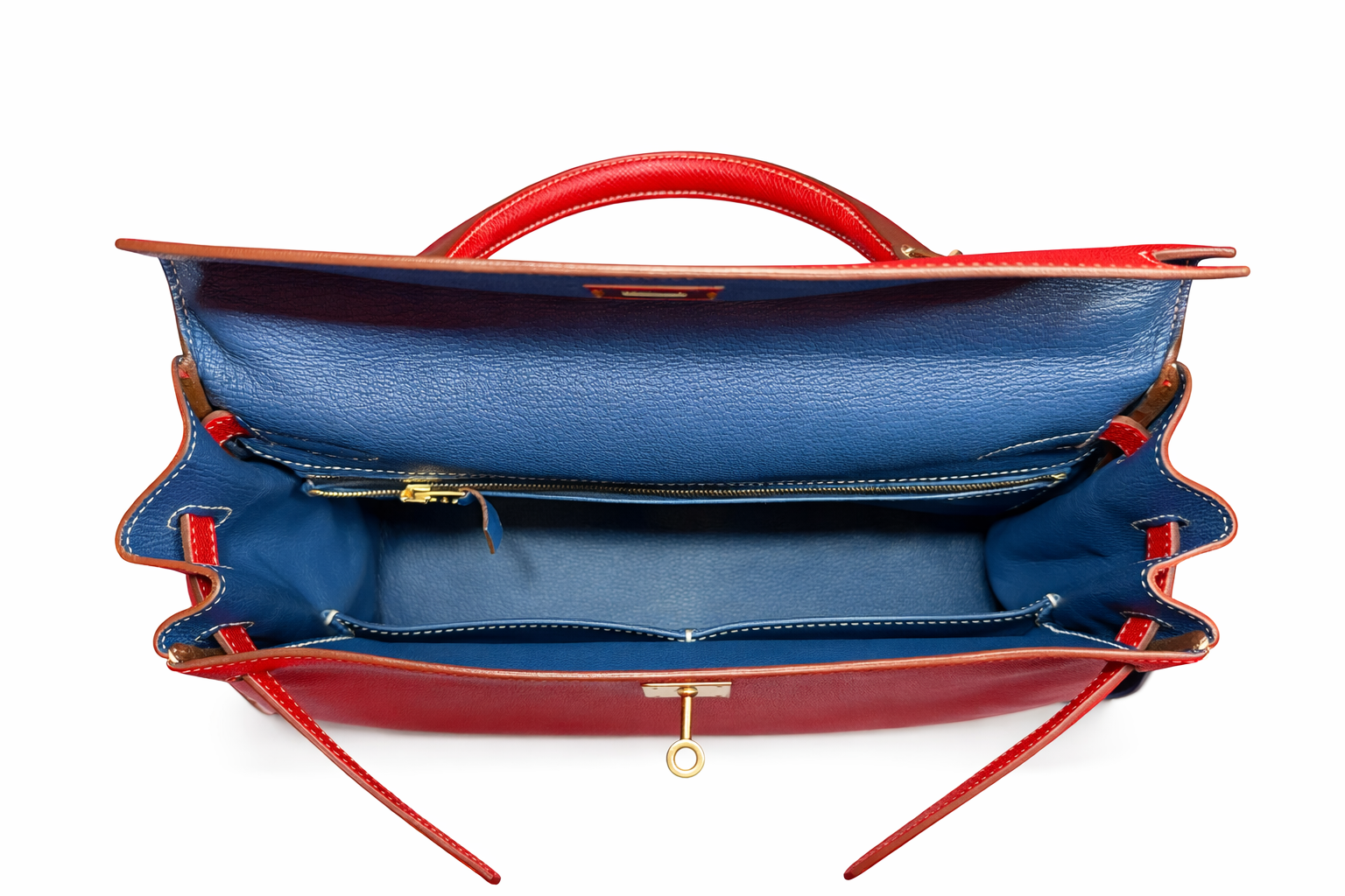 Hermès Kelly 32 Retourné Rouge Casaque Epsom