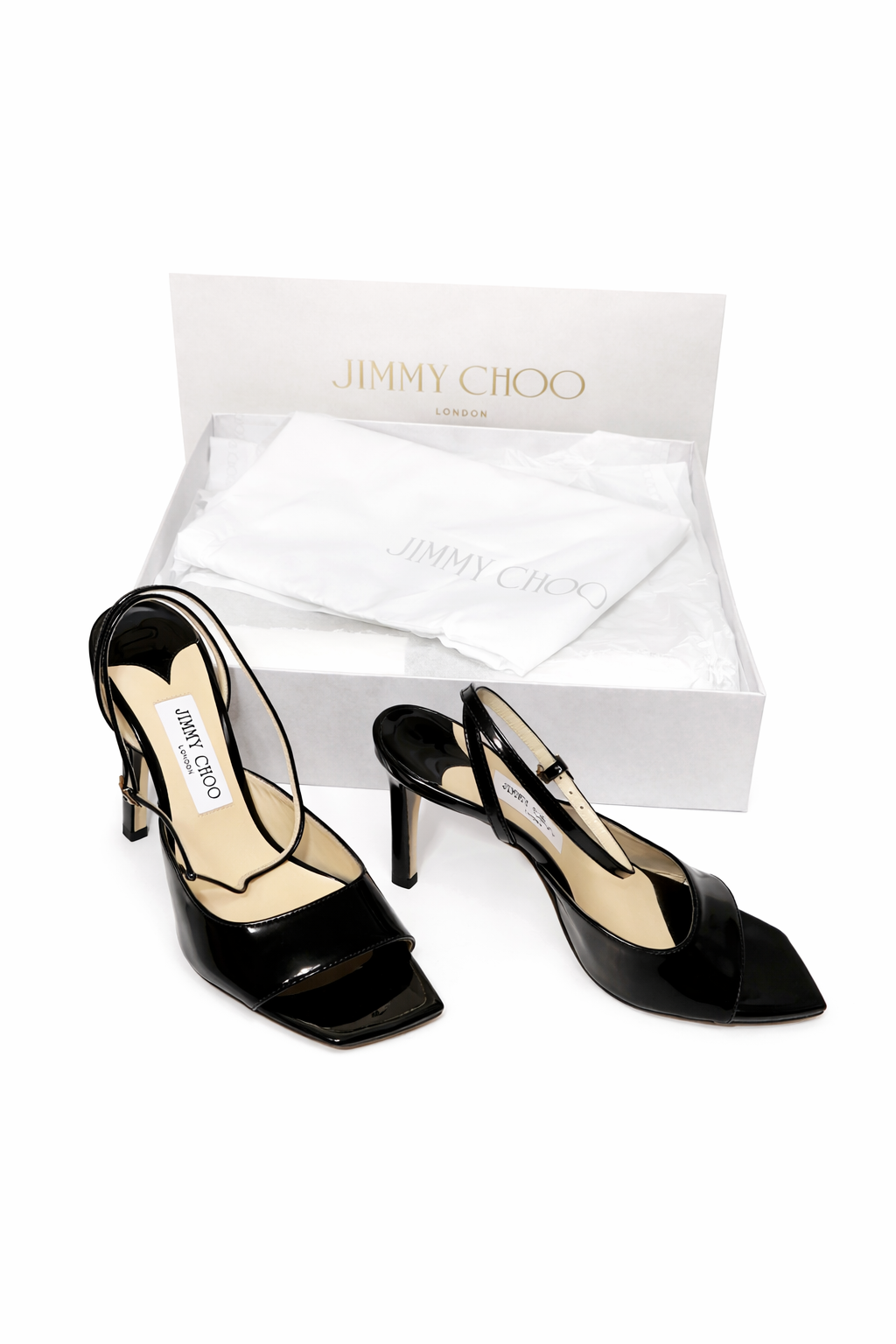 Jimmy Choo Zula 100 Black Patent Leather Heels