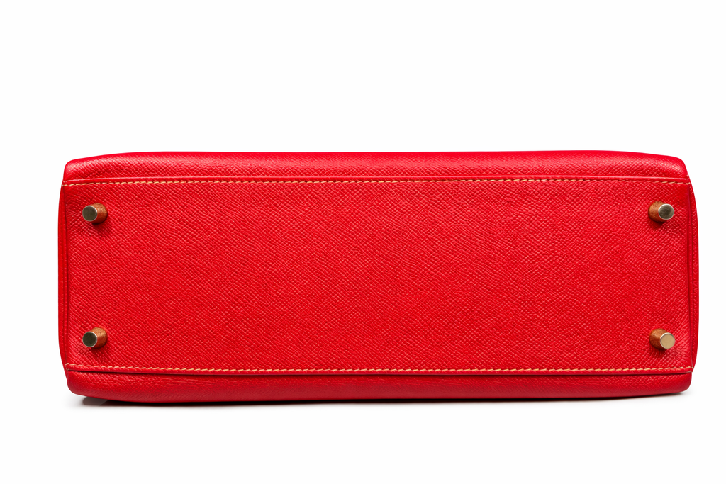 Hermès Kelly 32 Retourné Rouge Casaque Epsom