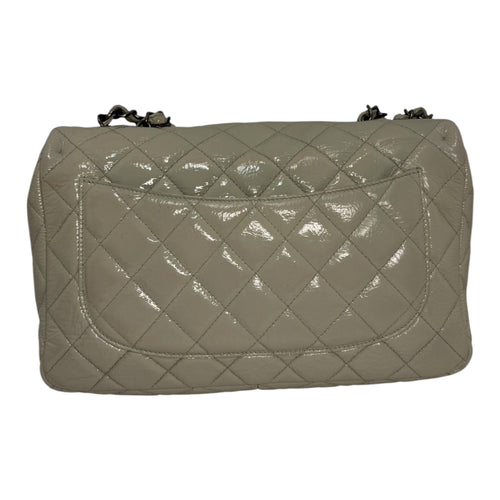 Chanel Jumbo Classic Flap Bag – Light Grey Patent Leather