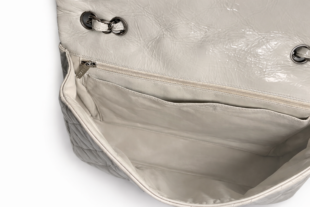 Chanel Jumbo Classic Flap Bag – Light Grey Patent Leather