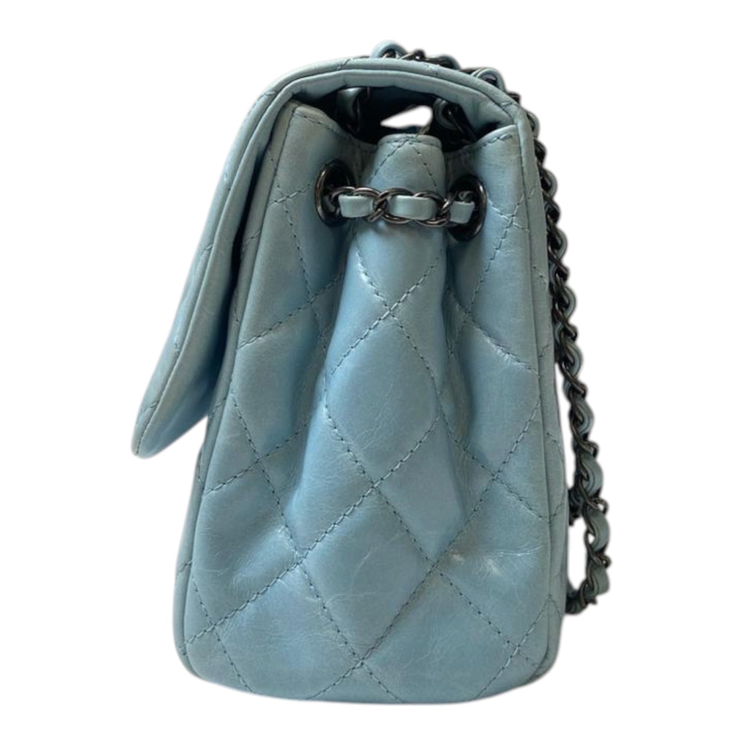 Chanel Classic Flap Jumbo Bag – Soft Blue Glazed Lambskin Leather