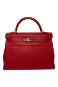Hermès Kelly 32 Retourné Rouge Casaque Epsom