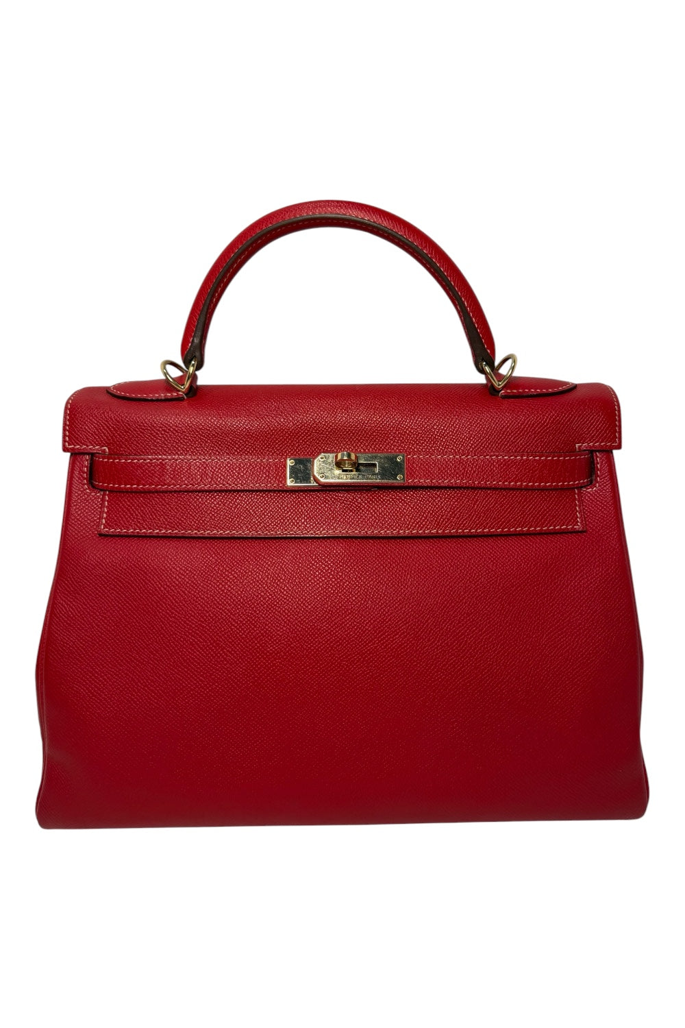 Hermès Kelly 32 Retourné Rouge Casaque Epsom