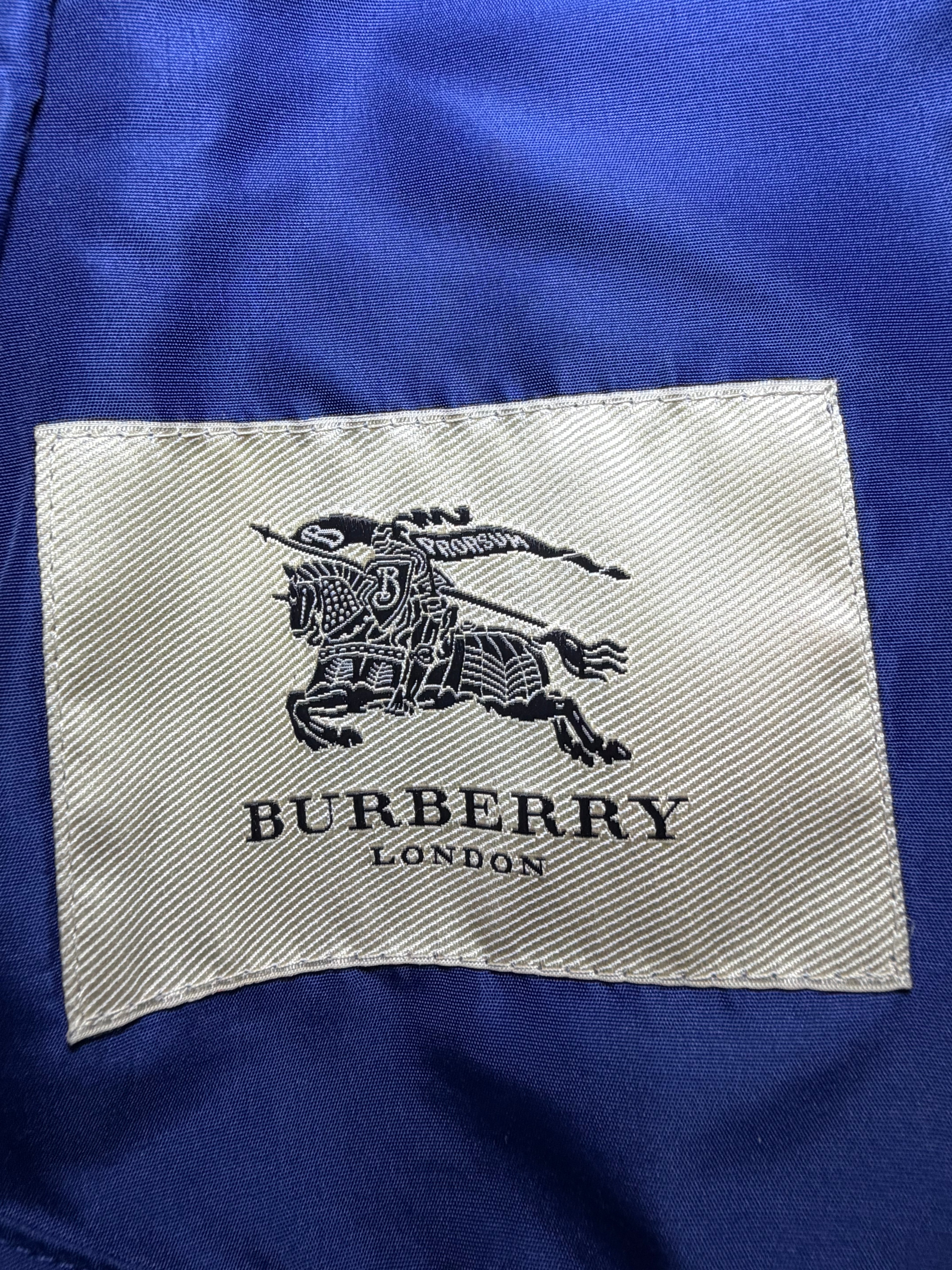 Burberry Royal Navy Double Breasted Quilted Jacket