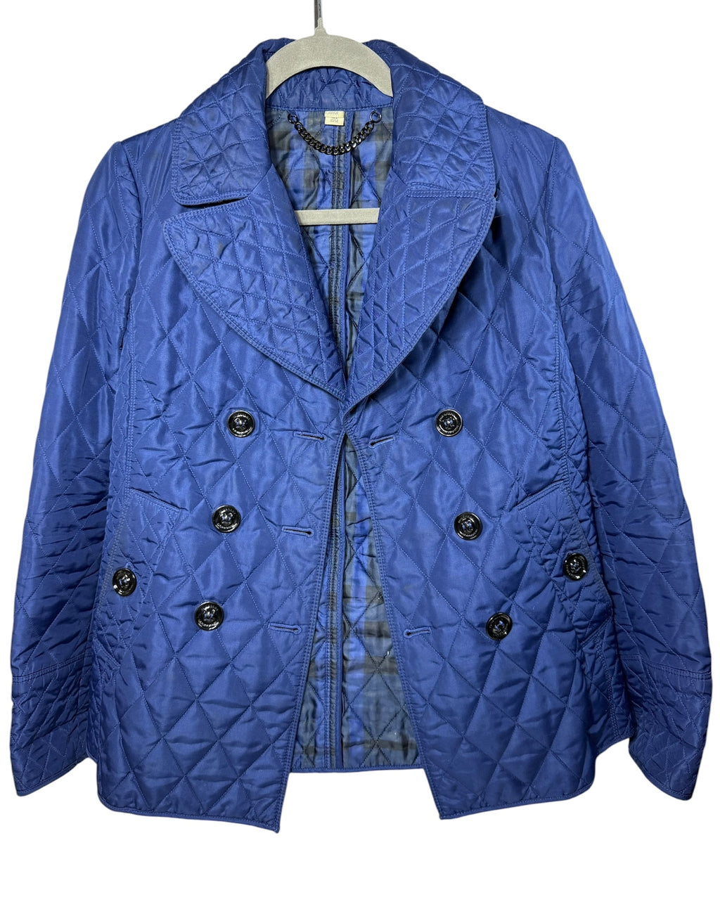 Burberry Royal Navy Double Breasted Quilted Jacket