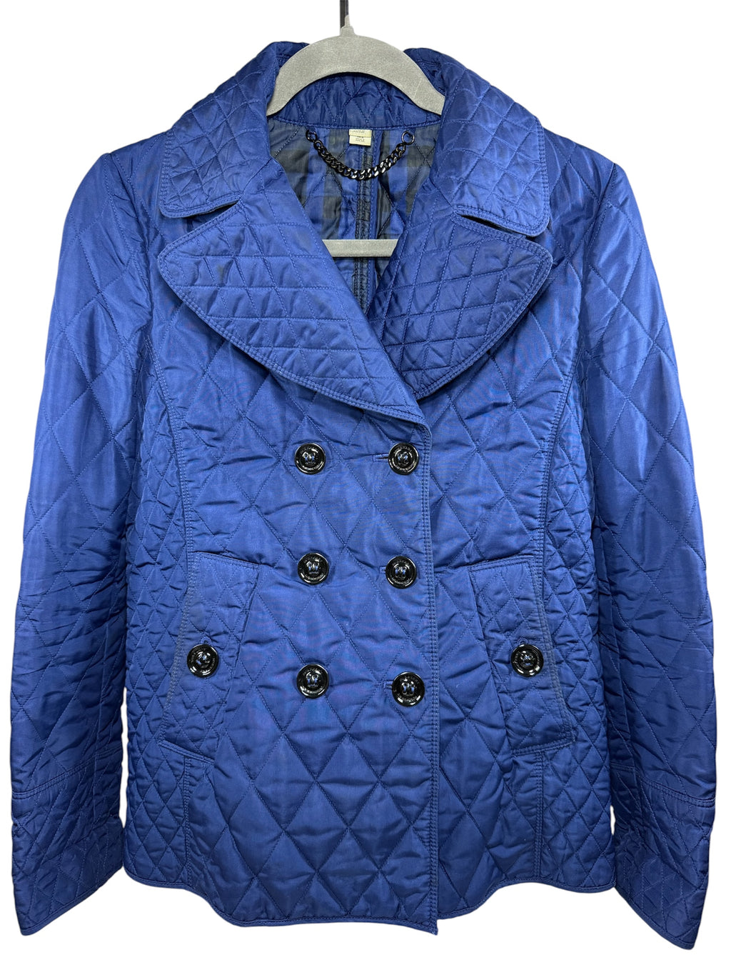 Burberry Royal Navy Double Breasted Quilted Jacket