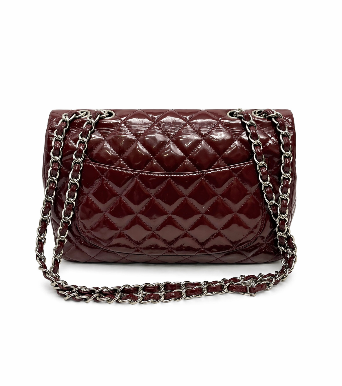 Chanel Jumbo Classic Flap Bag Burgundy Patent Leather